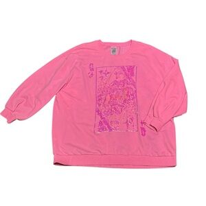Queen of Sparkles Plus Size 2XL Hot Pink Glitter Sweatshirt – Rare Find